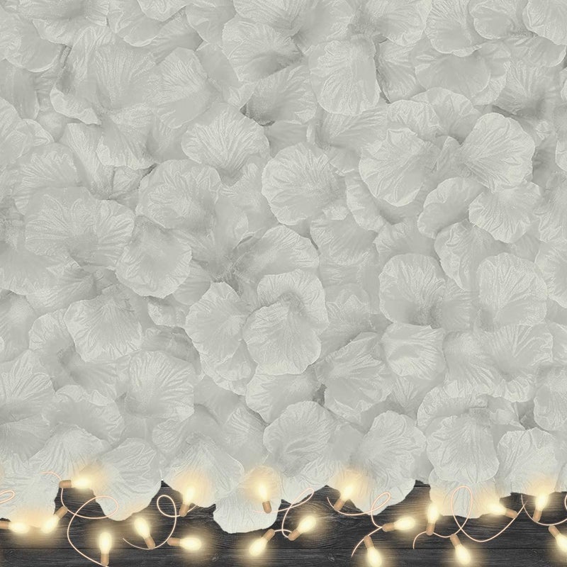 VKshop 4500 Pack White Rose Petals,Artificial Roses Flower Petals for Romantic Night,Valentine's Day and Weddings - Image 3